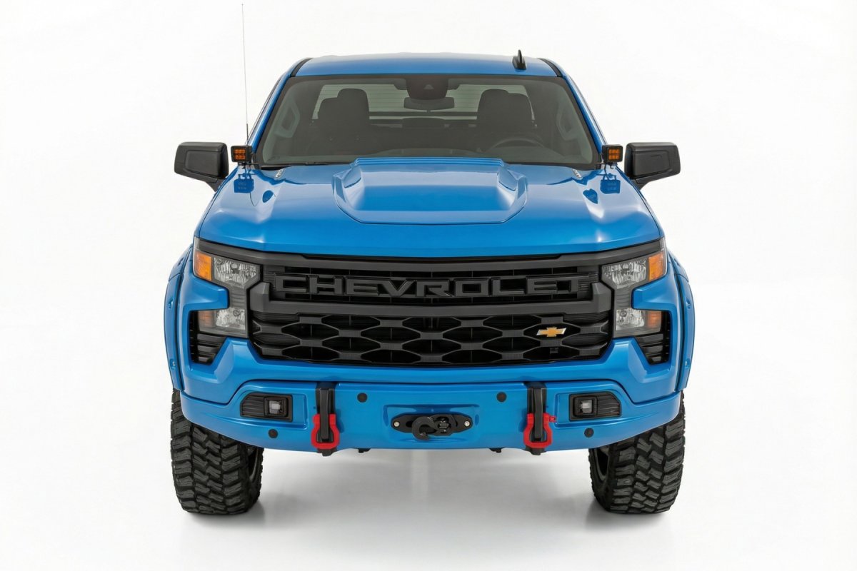 Chevrolet Silverado 1500 Bumper - Front - Rough Country - FXS - Glacier Blue - '23-'26